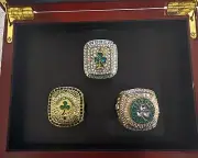3 X Boston Celtics 2024 Championship Ring Set Jaylen Brown Inc Wooden Box