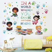 PLIGREAT 3 Sheets Colorful Inspirational Quotes Wall Stickers Reading Book Removable Vinyl Wall Decals for Kids Bedroom Reading Room Nursery School Classroom Wall DIY Decorative Stickers