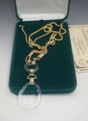 GRACE KELLY PRINCESS OF MONACO CLARION PELL MODERNIST GLASS PENDANT NECKLACE MIB
