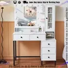 Makeup Vanity Table Set with 11 LED Lights Mirror And 5 Drawers Dressing Table