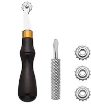 Leathercraft Spacer Set,Leathercraft Spacer Embossing System Set | Versatile Art Accessories Wooden Handled Metal Gear for Punching, Engraving