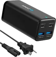 100W GaN USB-C Charger 4-Port Fast Charger Adapter – Desktop Power Adapter with 2 USB-C & 2 USB-A, PD Laptop Charger, 45W PPS Charger for Samsung, Laptops, iPhone 16, iPad, Black
