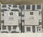 Gray Geometric Pillowcase Sham Peyton ￼By Pottery Barn Teen Set Of 2 Standard