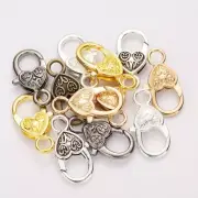 Heart Keychain Clasps - 26x15mm Lobster Clasp Bracelet Hook Jewelry Making 10Pcs