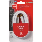 RCA 6 Ft. White Digital RG6 Coaxial Cable VH606WHR RCA VH606WHR 079000320630