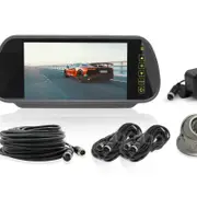 Elinz 7" Rearview Mirror Monitor Caravan 2 Reversing Camera 4PIN System Kit CCD - 7.0" | Wired Transmission | 4PIN System
