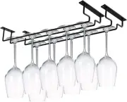 2 Pack 15.6" Wine Glass Rack under Cabinet Stemware Rack, Wine Glass Hangers Rac