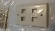 RJ45 Generic 4 Port Network Wall Plate Ivory Keystone Jack - 2 Pack