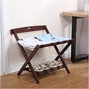 Guest Room Luggage Rack, Folding Suitcase Stand Luggage Rack, Hotel Room Furniture, Solid Wood Luggage Rack, Hotel Household Foldable Floor Luggage Rack Storage Rack (Color : Red, Size : 60x