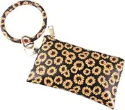 [WOFASHPURET] Stylish Purse Retro Printing Wallet Zippered Pouch Durable Leather Keychain Perfect for Women