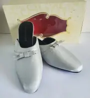 Victoria Secret Baby Kitty Mule Buodoir Slippers Size M Silver Gray New w/Box