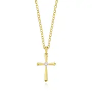 9ct Yellow Gold Diamond Set Cross Pendant