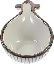 Amosfun Pipa Shaped Ceramic Snack Dish Multi Functional Food Tray for Dipping Sauces for Condiments Sliced Fruits and Snacks Present for Housewarming and Special Occasions