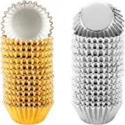 1000 PCS Cupcake Liners 1.25" Mini Foil Baking Cups Wrapper Muffin Cases Gold...