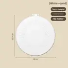 White Portable LED Makeup Mirror with Tricolor Lights - Rechargeable Folding Tra