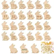 Easter Egg Wooden Tokens, Wooden Reward Tokens, Easter Egg Fillers, Wooden Bunny Coin, 24 Redeemable Reward Token 3 Blank DIY Tokens, Easter Token for Unique Family Easter Egg Hunt Activities(Rabbit,2