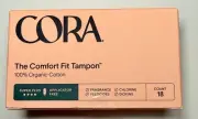 2X Cora Organic Cotton Tampons Applicator Free Regular & Light-18