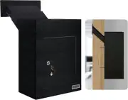 D700 Through The Wall Drop Box Tubular Key Locking Secure Mailbox Black