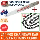 24"/25" PRO CHAINSAW BAR AND 3 CHAINS 3/8 063 84DL FOR MTM 82SX 82CC