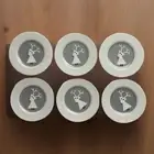 Crate & Barrel Holiday Snow Deer 8.25" Dessert Plate Set 6 White Grey - NEW!❄️