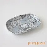 【JUST HOME】日本製滿版貓陶瓷7吋長方盤(日本製 盤 點心盤 蛋餅盤)