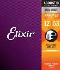 Elixir 11052 Nanoweb 80/20 Bronze Light Acoustic Strings (12-53)
