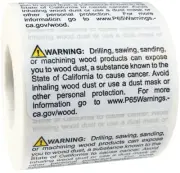California Proposition 65 Contains Wood Dust Stickers, 1 x 2 Inches, 500 Labels