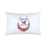 Poodle White Micro Fiber Pillowcase