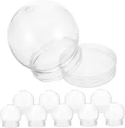 2sets Ball Shape Snow Globes Empty Water Globes for DIY Snow Globe Kit with Screw Cap for Craft Projects 10pcs*2