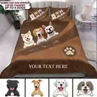 Dog Brown Curve Pattern Personalized Bedding Set, Personalized Gift for Dog