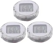 Alipis 3pcs Electronic Clock Tiny Motorcycle Clock Adhesive Mini Clock Digital Clock for Car Waterproof Miniature Retro Mini Motorcycle Display Car Clock Cruise Clocks Movement