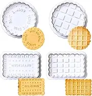 Orapink Cookie Stamps Set, 4 Pcs Cookie Press Mold, 3D Classic Cookie Cutter with Plunger Stamp, 4 Styles Funny Cookie Biscuit Molds for Treats DIY Baking, Cake, Pastry