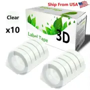 10PK Clear Label Tape 3D for Dymo S0717900 Junior Embosser Home Label Makers