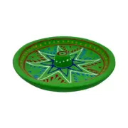 Incense Holder Hand Painted clay Green. Incense burner, Dhoop, New age Wiccan