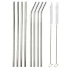 8pcs Metal Drinking Straws BPA Free Drinking Straws Set for Smoothies Tumblers