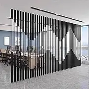 7pcs Room Divider No Drilling Standing Rod, Metal Partition Room Dividers, Wall Divider Post for Room Separation Office Decor Column, Wall Separator Paravent Junvstor(7pcs-B,285cm/112in/9.35ft)