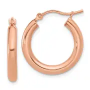 10K Rose Gold Polished Hoop Earrings