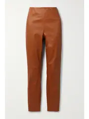 [LAFAYETTE 148] LAFAYETTE 148 - Greenwich Leather Straight-leg Pants - Light brown - large large Brown