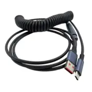 Coiled Type A to C USB Cable Long lasting Data Line for GMMK Mechanical Keyboard