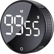 Digital Kitchen Timers, Visual timers Large LED Display Magnetic Countdown Countup Timer for Classroom Cooking Fitness Baking Studying Teaching, Easy for Kids and Seniors (Black)