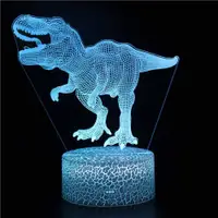 在飛比找ETMall東森購物網優惠-3d恐龍小夜燈創意led立體視覺臺燈兒童房卡通臥室床頭燈生日