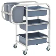 Kitchen Cart with Plastic Containers 82x43.5x93 cm vidaXL