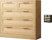 [ALFORDSON] Dresser with 5 Drawers Hallway Tallboy, Rattan Chests of Drawers with Handles, Bedroom Living Room Side Cabinet Standing Storage Cupboard, Indoor Furniture Home Organiser Sideboard, Wood