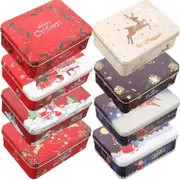 8 Pcs Christmas Gift Card Tinplate Boxes Christmas Metal Gift Boxes Small Gift Boxes With Lids As Shown 12.5X9.5cm