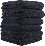 10 Black 135G SSS Salon Towel 100% Cotton Hand Towels Barber Beauty Gym Hotel SPA 35X75