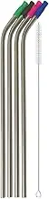 14 Inch Stainless Steel Straws, 4pcs Ultra Long Reusable 0.32" (8mm) Big Wide Metal Straws for 40oz/64oz Tumblers or Super Tall Cups with Silicone Tips and Cleaning Brush