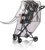 AUSYIWI Rain Cover for prams, rain Cover, pram Buggy with Large Window and Double Zip, rain Cover Transparent Sports pram, Good air Circulation, Easy to Attach