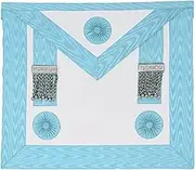 Masonic Craft Regalia Master Masons MM Premium Lambskin Leather Apron, White, White, Large