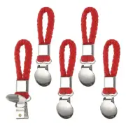 5 Pcs Tea Towel Clips, 1" Silver Hand Towel Clip Hooks, Red