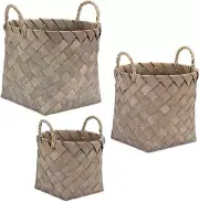 Melrose Set Of 3 Wicker Basket With Brown Finish 85166DS